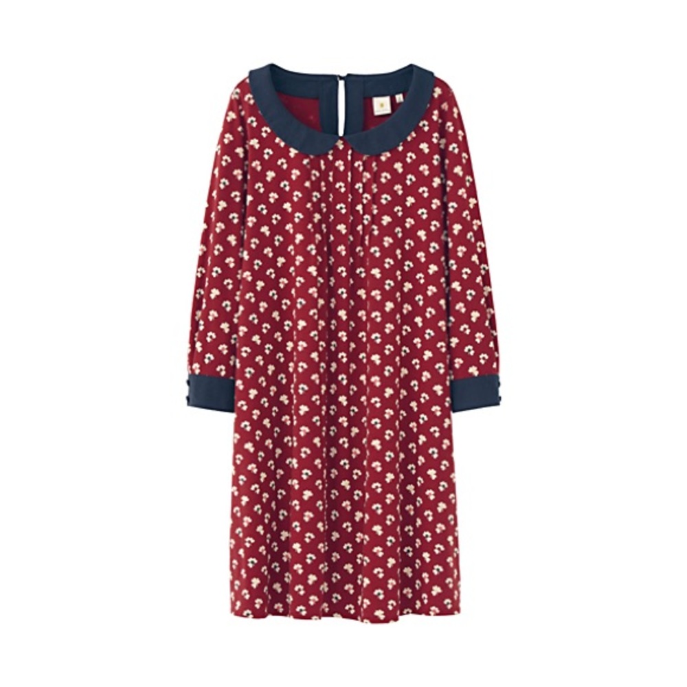 Orla Kiely x Uniqlo burgundy dress M